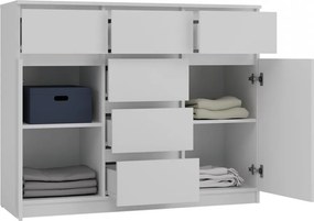 2D6S fiókos szekrény, 120x100x40 cm, fehér