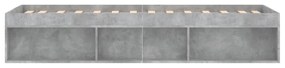 betonszürke kisméretű egyszemélyes ágykeret 75 x 190 cm