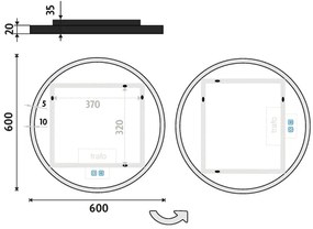 NIMCO ZPC 28000RVX-90 - LED Fürdőszoba tükör 3000-6500K átm. 60 cm IP44