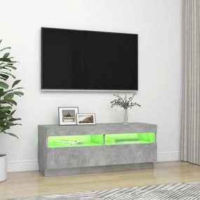 betonszürke TV-szekrény LED-lámpákkal 100 x 35 x 40 cm