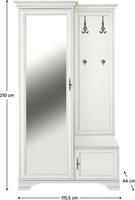 Előszobai szett, alpesi fehér, balos, KENTAK PPK110L