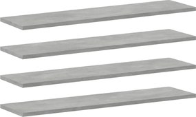 vidaXL 4 db betonszürke szerelt fa könyvespolc lap 80 x 20 x 1,5 cm