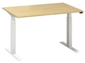 Alfa Office  Alfa Up állítható magasságú irodai asztal fehér lábazattal, 120 x 80 x 61,5-127,5 cm, bükk Bavaria mintázat%