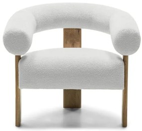 Fehér design fotel KOKEI, tölgy