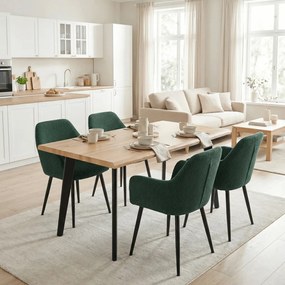 Jídelní židle, zelená, manšestrová látka, DCH-V4009 GRN6