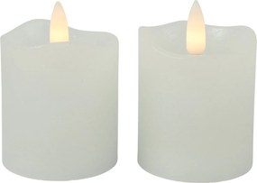LED oszlopos gyertya LYON 8 cm fehér, szett 2 db