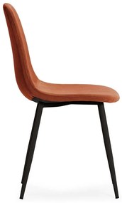 Terrakotta színű kárpitozott étkezőszék szett 4 db-os Minka – Marckeric