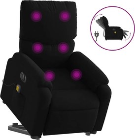 vidaXL fekete szövet dönthető elektromos álló masszázsfotel