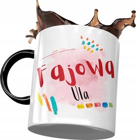 Fekete bögre Ursula Kaptár Barátnő Feleség Nyomtatott Fotóval