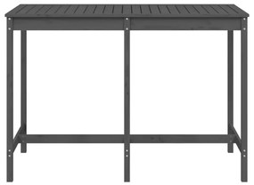 szürke tömör fenyőfa kerti asztal 159,5x82,5x110 cm