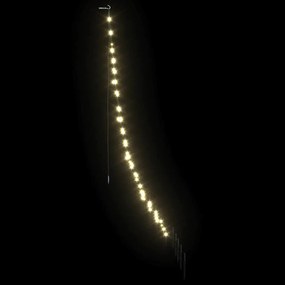 LED Karácsonyfák talajráccsal Meleg fehér 180 cm Fém