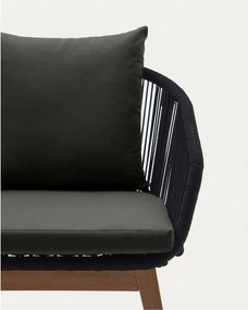 Fekete tömörfa kerti fotel Portalo – Kave Home