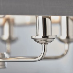 Endon 94373 - Csillár láncon HIGHCLERE 6xE14/40W/230V szürke/fényezett króm