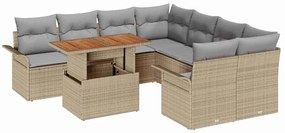 vidaXL Kerti Kanapé Szett párnával bézs és világosszürke