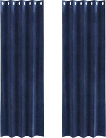 vidaXL Sötétítő függönyök 2 pcs Sötét kék 140 x 245 cm Bársony