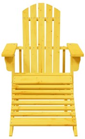 sárga tömör fenyőfa Adirondack szék zsámollyal
