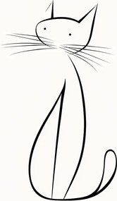 Vászonkép Canvas Grafika Line Art Rajz Macska Portré Vonal 80x80