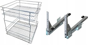 Cargo alsó szekrényhez 50cm 500 Króm hatás 2p push tip-on Rejs teljes kihúzás