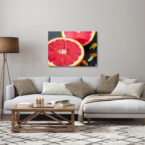Szeletelt grapefruit képe (70x50 cm)