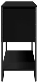 fekete szerelt fa tálalóasztal 100 x 35 x 74,5 cm