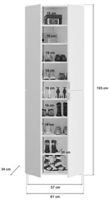 Project X 2 ajtós előszobai gardrób szekrény matt fehér