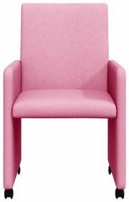 vidaXL Kerekes Étkező Székek 2 pcs Rózsaszín 57 x 66 x 94 cm szövet