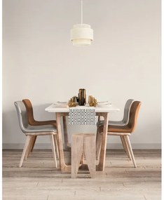 BOHO zsinóros függőlámpa 1x E27/60W/230V, átmérő 20 cm, krémszín/juta