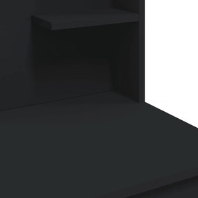 fekete fésülködőasztal LED-del 96x40x142 cm