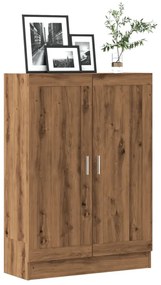 kézműves tölgy színű szerelt fa könyvszekrény 82,5x30,5x115 cm