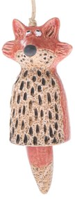 Róka kerámia függőcsengő, 6,7 x 12,3 x 6,4 cm