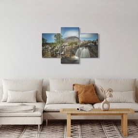 Vízesések és hegyek képe (90x60 cm)