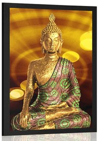 Poszter Buddha szobor abzstrakt háttérrel