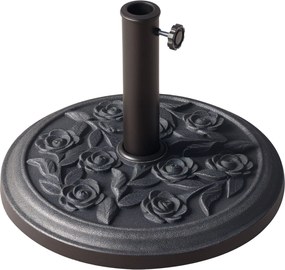 Outsunny 9 kg Kör alakú Üvegszálas Napernyőtartó 38mm/48mm-es Polcokhoz Ø45.5x31 cm Bronz | Aosom