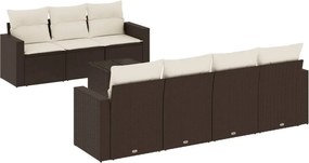 vidaXL 8 részes barna polyrattan kerti ülőgarnitúra párnákkal