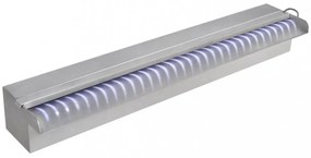 Négyszögletes rozsdamentes acél medence szökőkút LED fényekkel 60 cm