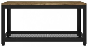 sötétbarna és fekete MDF és vas dohányzóasztal 90x45x45 cm