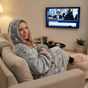 Zaparkorun Sötétben világító takaró ujjal és kapucnival - Szürke