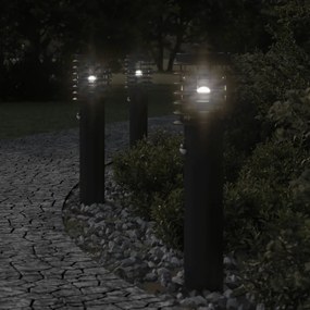 3db fekete rozsdamentes acél kültéri állólámpa érzékelővel 60cm