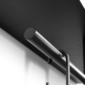 Fekete acél fali fogas polccal 100 cm Luno Small – Spinder Design