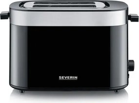 Severin AT 9264 - Kétlyukas kenyérpirító, 800W/230V, rozsdamentes acél/fekete