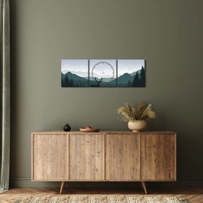 Kép - Szarvas farkassal a sziklák között (órával) (90x30 cm)