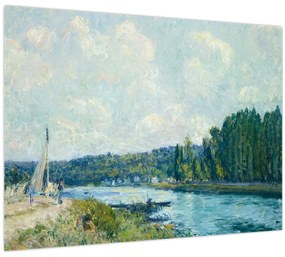 Üveg kép - Alfred Sisley, The Banks of the Oise, reprodukciók (70x50 cm)