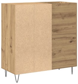 Rekordszekrény Fekete Tölgy 84,5x38x89 cm Műanyag Fa