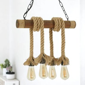 Brilagi - Csillár láncon KOS 4xE27/60W/230V bükkfa