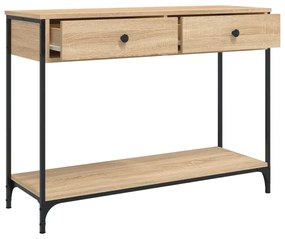 sonoma tölgy színű szerelt fa dohányzóasztal 100 x 34,5 x 75 cm