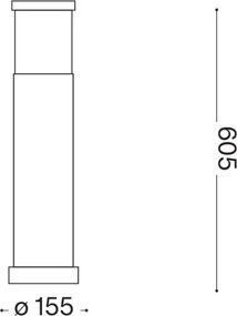 Ideal Lux - Kültéri lámpa TRONCO 1xE27/42W/230V 60 cm IP65 szürke