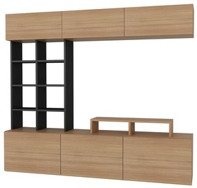 TV szekrény Sasa - Teak, Black