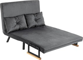 HOMCOM Kihúzható Kanapé, Ágyfunkcióval, Fekvőszék Hátpárnával, Kárpitozott Kanapé Állítható Támlával, Szövet Hatás, 102Sz x 73M x 81Ma, Sötét Szürke |