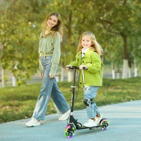 AIYAPLAY gyerek roller, dupla fék, fém váz, lábtartó, összecsukható, fekete