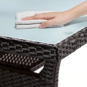 Deuba Takeo rattan asztal 190x90x74 cm - barna